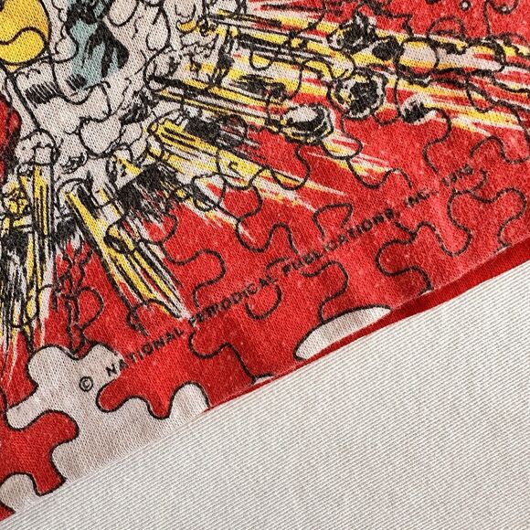 Vintage Superman Rob Roy Boys T Shirt Puzzle Graphic Red DC Comics USA Kids - Picture 4 of 8